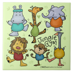 Azulejo De Cerâmica Animais De Exercício Jungle Gym