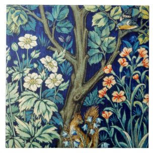 Azulejo De Cerâmica Animais e Flores, Floresta, William Morris