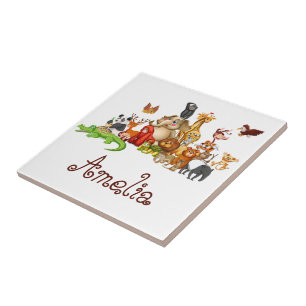 Azulejo De Cerâmica Animais personalizados para crianças