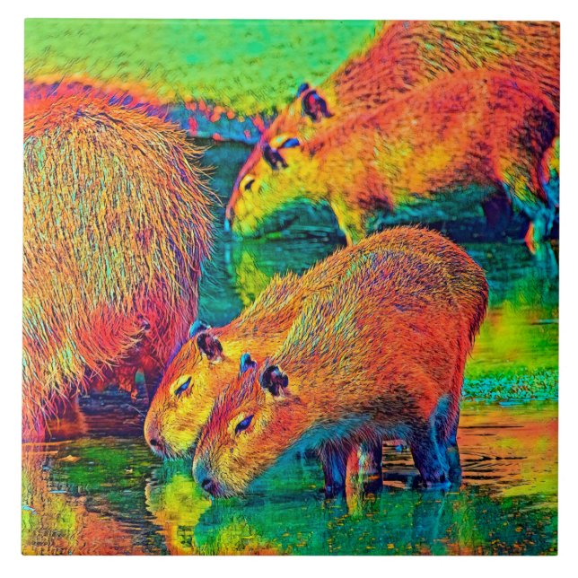 Azulejo De Cerâmica AnimalColor_Capybara_004 (Frente)