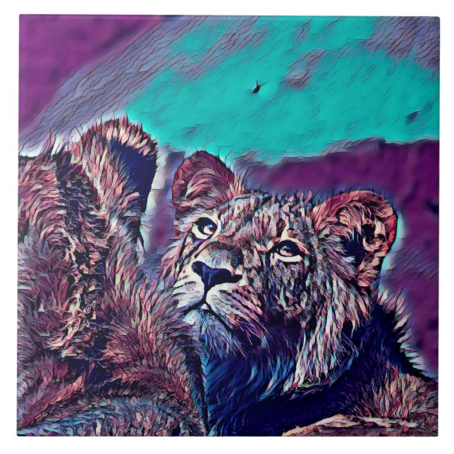 Azulejo De Cerâmica AnimalMix_Lion_008 (Frente)