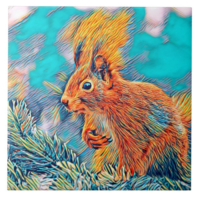 Azulejo De Cerâmica AnimalMix_Squirrel_001 (Frente)
