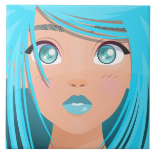 AZULEJO DE CERÂMICA ANIME CARTOON GIRL