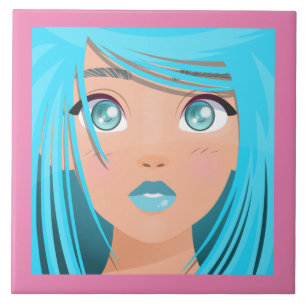 AZULEJO DE CERÂMICA ANIME CARTOON GIRL