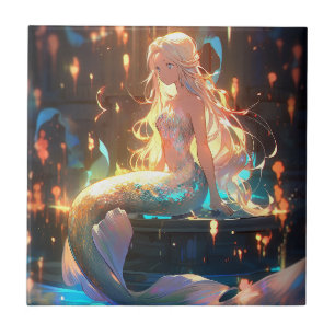 Azulejo De Cerâmica Anime Mermaid Girl Fantasy Art