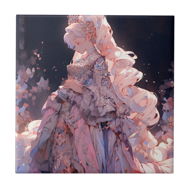 Azulejo De Cerâmica Anime Princess Fantasy Art (Frente)