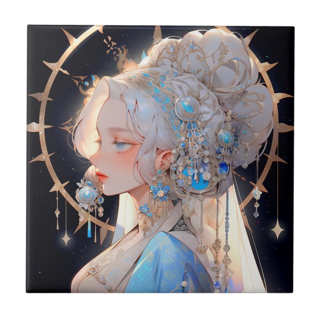 Azulejo De Cerâmica Anime Princess Fantasy Art (Frente)