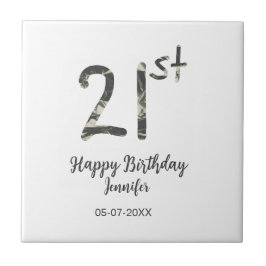 Azulejo De Cerâmica aniversário de 21 anos adiciona nome data ano mode