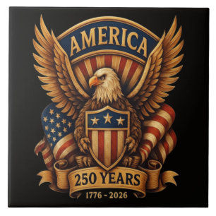 Azulejo De Cerâmica Aniversário de 250 anos dos EUA 1776-2026