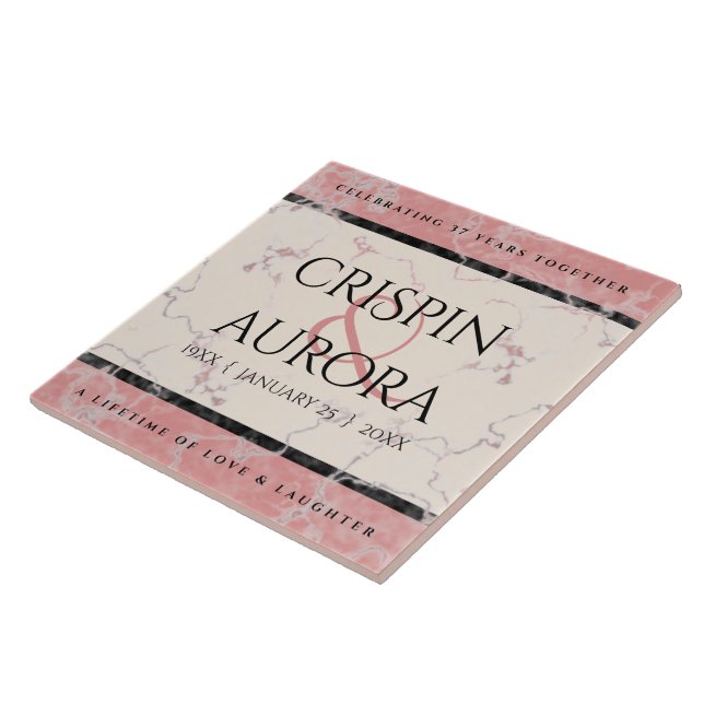 Azulejo De Cerâmica Aniversário de Casamento de Alabastro (Lateral)