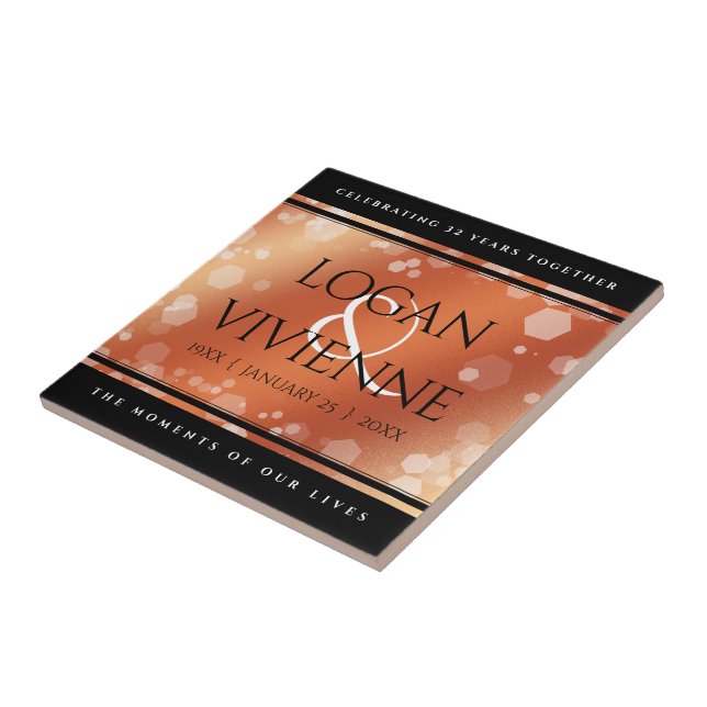 Azulejo De Cerâmica Aniversário de Casamento de Bronze, 8° aniversário (Lateral)