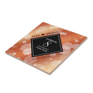 Azulejo De Cerâmica Aniversário de Casamento de Bronze Elegante