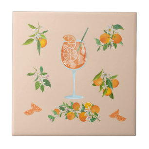 Azulejo De Cerâmica Aniversário de Verão Spritz