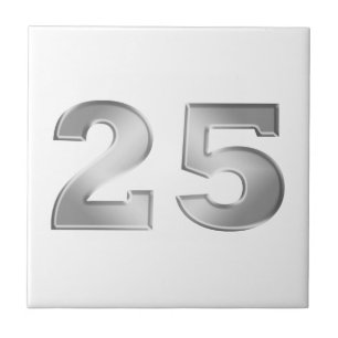 Azulejo De Cerâmica Aniversário do 25 Silver