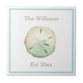 Azulejo De Cerâmica Aniversário do Casamento do Dólar da Praia