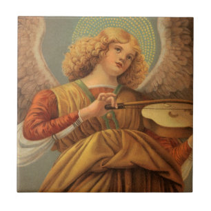 Azulejo De Cerâmica Anjo da Renascença Tocando Violino Melozzo da Forl