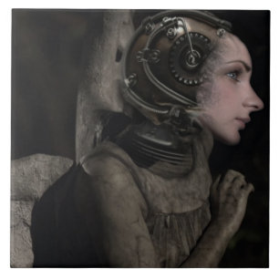 Azulejo De Cerâmica Anjo de Steampunk