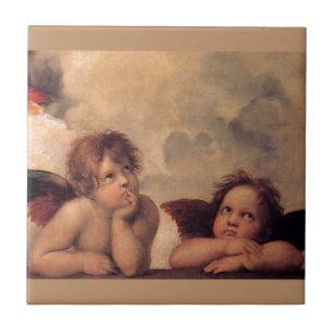 Azulejo De Cerâmica Anjo Fé Raphael Bênção Fofa