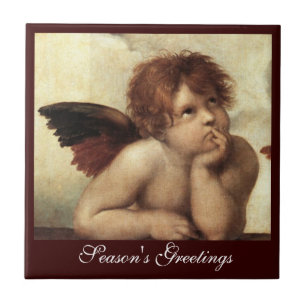 Azulejo De Cerâmica ANJO / Querubim Alado Raffaello Sanzio