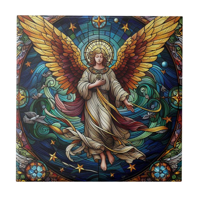 Azulejo De Cerâmica Anjo Religioso (Frente)