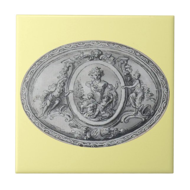 Azulejo De Cerâmica Anjos Antiguos e Deuses Arte Romana Grega (Frente)