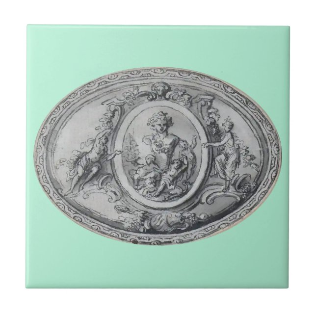 Azulejo De Cerâmica Anjos Antiguos e Deuses Arte Romana Grega (Frente)