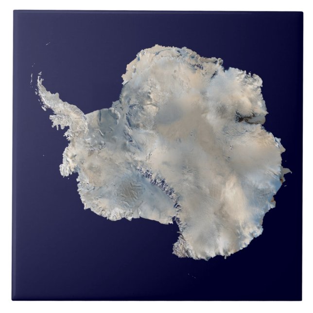 Azulejo De Cerâmica Antártida (Imagem NASA Blue Marble) (Frente)
