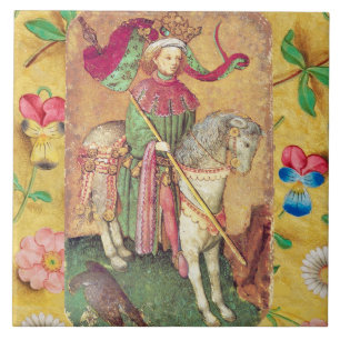 Azulejo De Cerâmica Anticos Tarots/Cartões de Tribunal Alemão/Rei dos