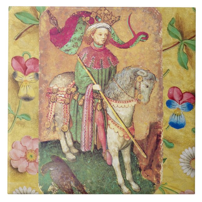 Azulejo De Cerâmica Anticos Tarots/Cartões de Tribunal Alemão/Rei dos  (Frente)