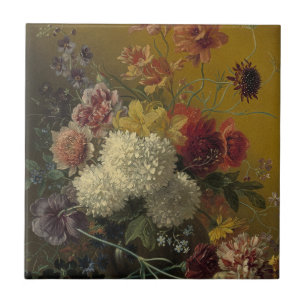 Azulejo De Cerâmica Antigo Mestre Holandês Floral Georgius van Os 1820