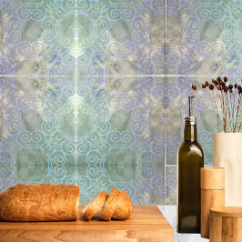 Azulejo De Cerâmica Antiguidade do Ornamentado de Vintage em Branco