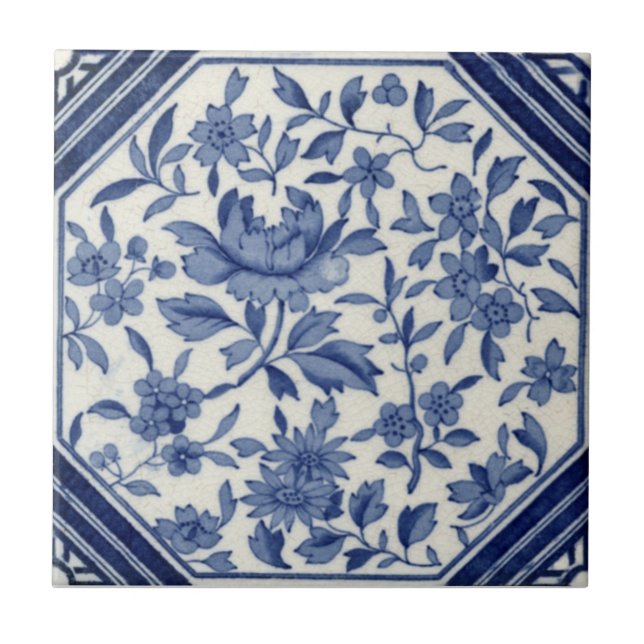 Azulejo De Cerâmica Antiguidade Transferware da reprodução VT0002 (Frente)