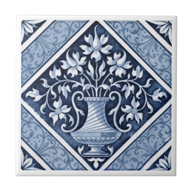 Azulejo De Cerâmica Antiguidade Transferware da reprodução VT0010 (Frente)