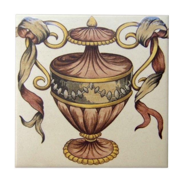 Azulejo De Cerâmica Antiguidade Transferware da reprodução VT0015 (Frente)