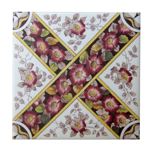 Azulejo De Cerâmica Antiguidade Transferware da reprodução VT0016 (Frente)