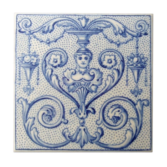 Azulejo De Cerâmica Antiguidade Transferware da reprodução VT0025 (Frente)