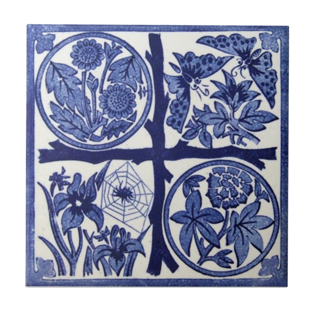 Azulejo De Cerâmica Antiguidade Transferware da reprodução VT0028 (Frente)