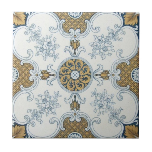 Azulejo De Cerâmica Antiguidade Transferware da reprodução VT0039 (Frente)