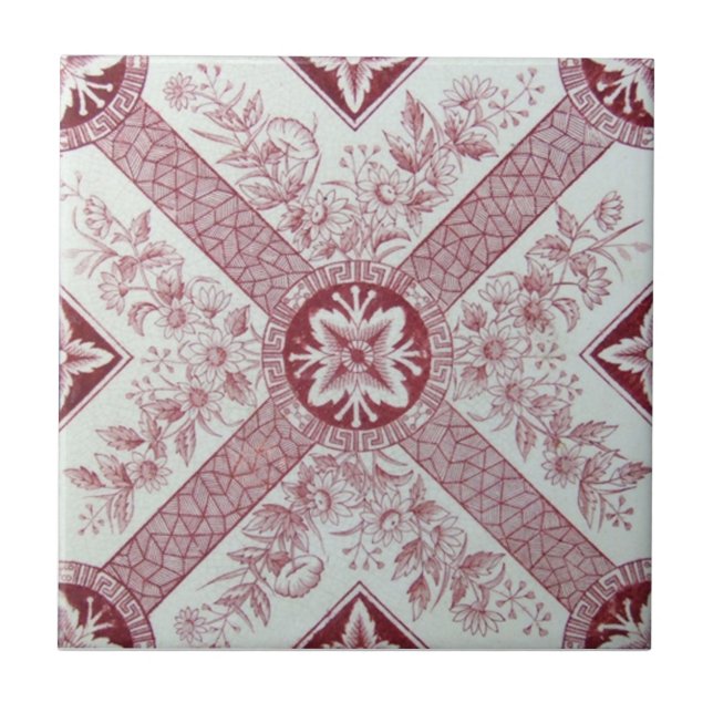 Azulejo De Cerâmica Antiguidade Transferware da reprodução VT0040 (Frente)