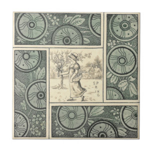 Azulejo De Cerâmica Antiguidade Transferware da reprodução VT0049