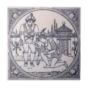 Azulejo De Cerâmica Antiguidade Transferware da reprodução VT0092