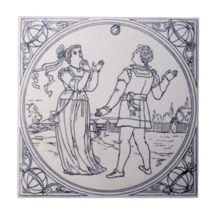Azulejo De Cerâmica Antiguidade Transferware da reprodução VT0094