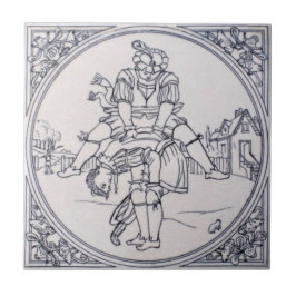 Azulejo De Cerâmica Antiguidade Transferware da reprodução VT0095