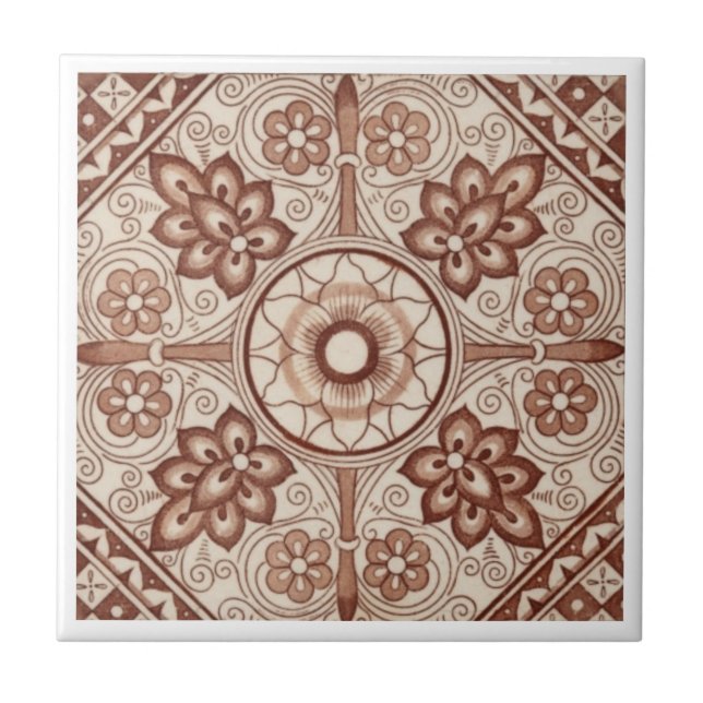 Azulejo De Cerâmica Antiguidade Transferware da reprodução VT0100 (Frente)