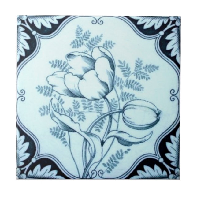 Azulejo De Cerâmica Antiguidade Transferware da reprodução VT0101 (Frente)
