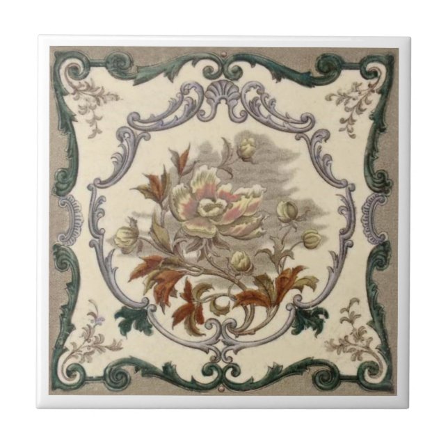 Azulejo De Cerâmica Antiguidade Transferware da reprodução VT0106 (Frente)