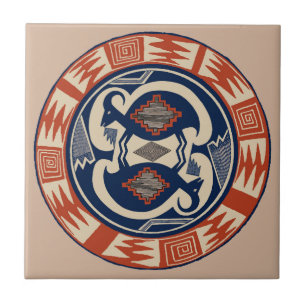 Azulejo De Cerâmica Antílope Tribal Mimbres