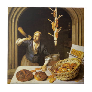 AZULEJO DE CERÂMICA  ANTIQUE OVEN BAKER, COMPRO DE PÃO DE BAKERY
