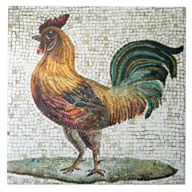 AZULEJO DE CERÂMICA  ANTIQUE ROMAN MOSAICS/ROOSTER MONOGRAM (Frente)