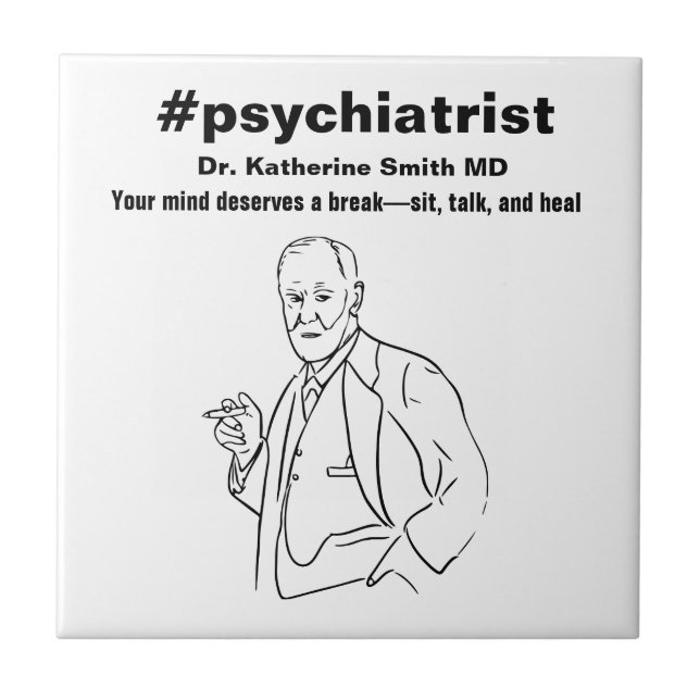 Azulejo De Cerâmica antistress Freud Psychiatry Therapy Clinic Health (Frente)